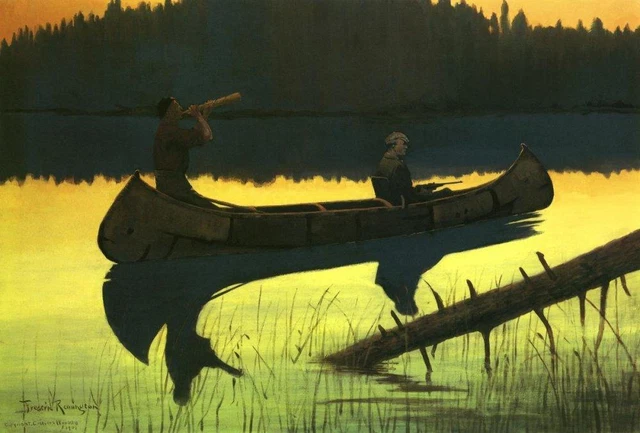 Frederic Remington Calling The Moose Open Edition 22x15