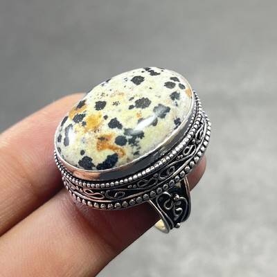 Avoria Per Lei 925 Argento Sterling Gioielli Diaspro Gemma Tribale Misura Anello 6 H13 