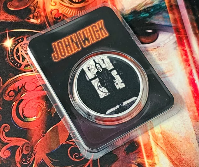 John Wick® 1 oz Silver Baba Yaga Round in TEP Holder w/John Wick Stickers