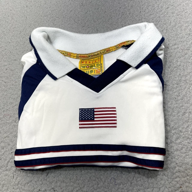 US NATIONAL SOCCER Team Jersey Mens Medium White USA World 1999 FIFA