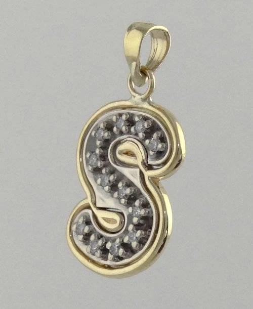 NKlaus Ciondolo lettera S piccola 333 oro giallo 9,1 mm alfabeto opaco per collana 9536