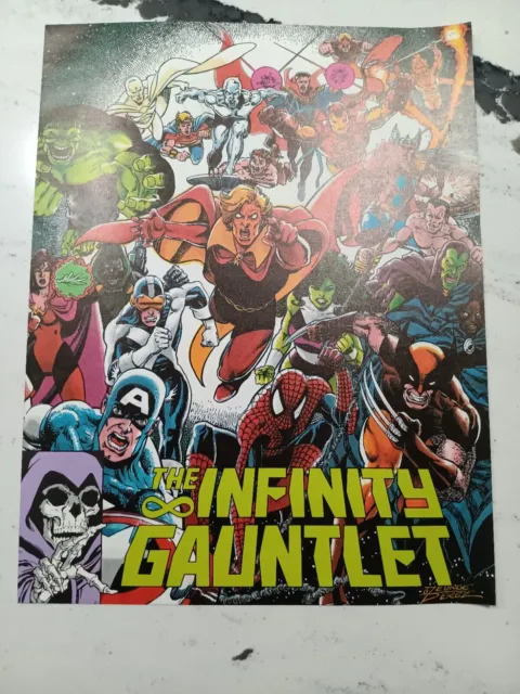 Infinity Gauntlet Promo Mini Poster 11x9 (1991) George Perez T101