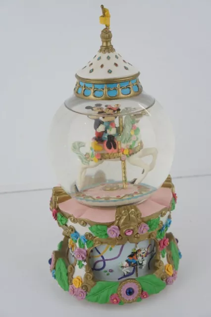 Disney Mickey & Minnie on the Carousel "The Carousel Waltz" Musical SnowGlobe