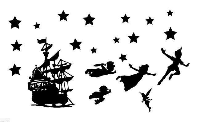 DIE CUT OUTS Silhouette Pirate Ship Peter Pan, Wendy Toppers Shapes + Free  Stars £3.44 - PicClick UK