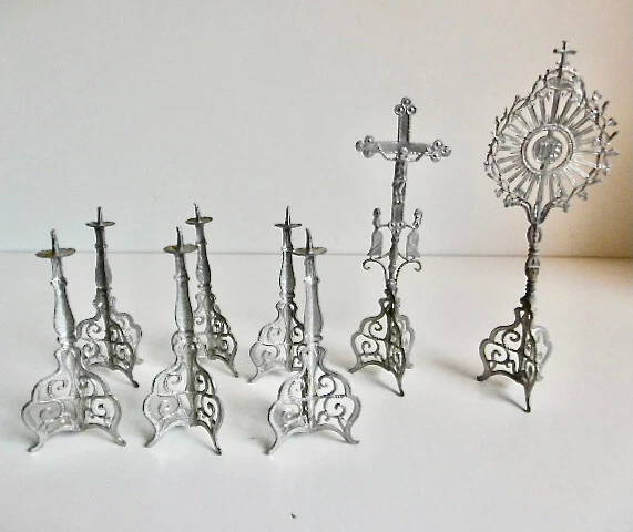 Lot 8 Pièces Mobilier Poupée Ancien – Règle Mignonnette – Fin XIXe Siècle – RARE