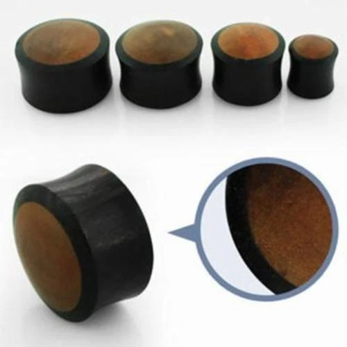 PAIR Organic Natural Wood or Steel Flesh Tunnels Double Flared Ear Plugs Gauges