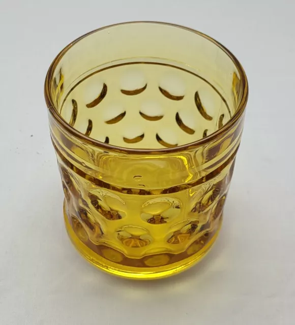 Vintage Amber Depression Whiskey Tumbler Inverted Coin Dot