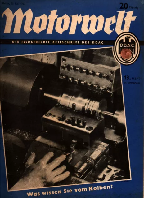 Rivista ""Motorwelt"" del 1937