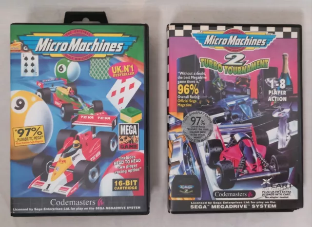 Micro Machines 1 & 2 SEGA Megadrive komplett im Karton getestet & funktionierend PAL