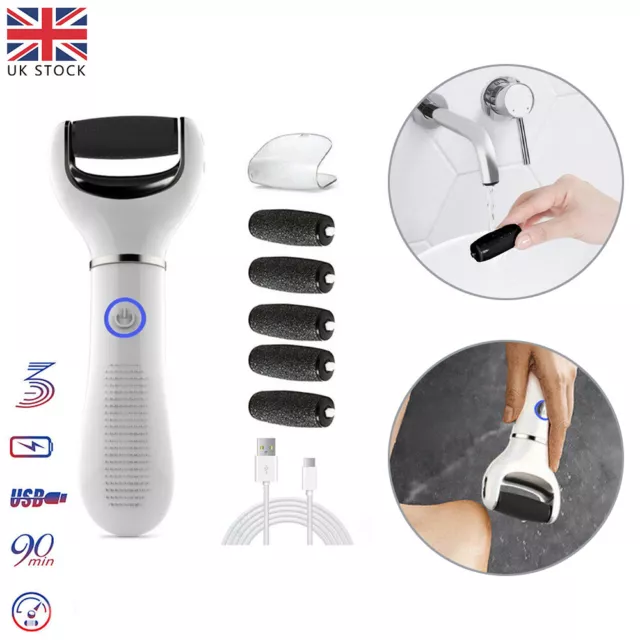 Electric Foot File Waterproof Hard Skin Remover Feet Pedicure Set Rechargeable