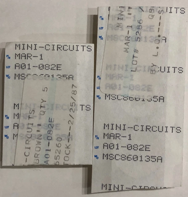 Lot of 5  Mini-Circuits MAR-1 Monolithic Wideband Amplifiers DC-1 GHz