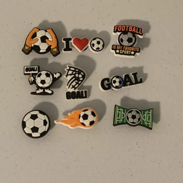 Soccer Croc Charms Sports Shoe Charms Set Crocs Jibbitz - 9 Pieces