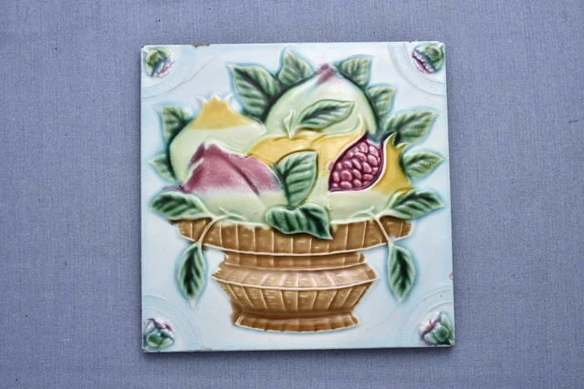 Antique Japanese Majolica Tile, c. 1920