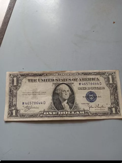 Series 1935 C Blue Seal $1.00 One Dollar Silver Certificate Note Crisp