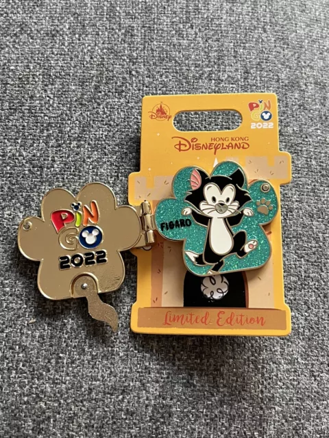 Hong Kong Disney Pin Go 2022 I Love My Disney Cat -  Pinocchio Figaro Pin LE500