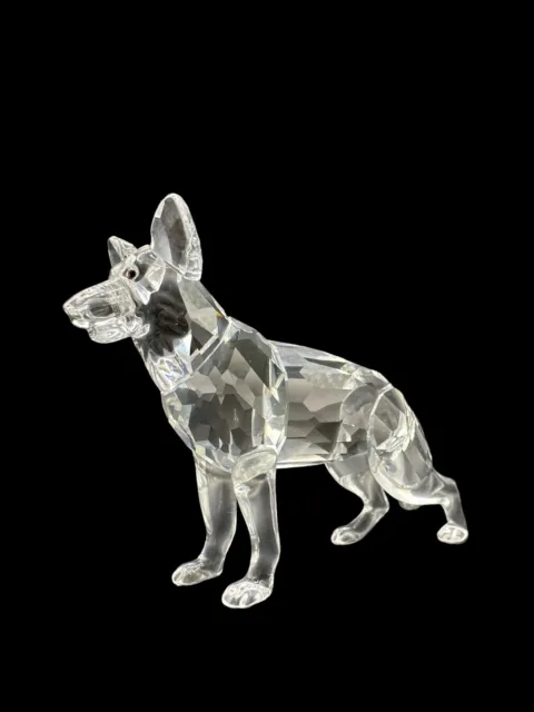 Swarovski Crystal German Shepherd Dog Figurine Retired 2004 #235484 (No Box)