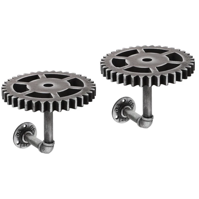 2x Diy Pipe Shelf Brackets Industrial Pipe Bracket Industrial Wall Mounted Shelf