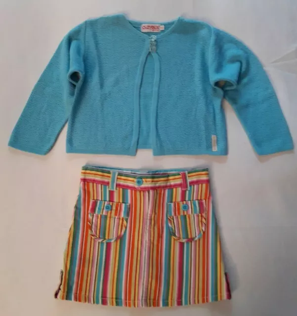 Lotto set completo cardigan coprispalle gonna bimba bambina Clayeux TCP 6 7 anni