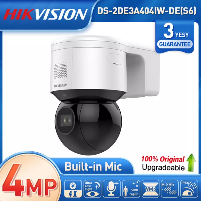 Hikvision 4MP PTZ DarkFighter 4x Zoom 2-Way Audio PoE IP Camera DS-2DE3A404IW-DE