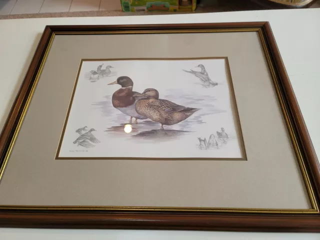 Artist, Nigel Hemming "Mallards" -'86 Lithograh Color & Charcoal Pencil Orginal
