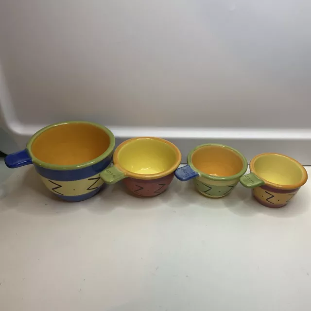 Vtg Pfaltzgraff Pistoulet Measuring Cups Set of 4 Nesting Good Condition