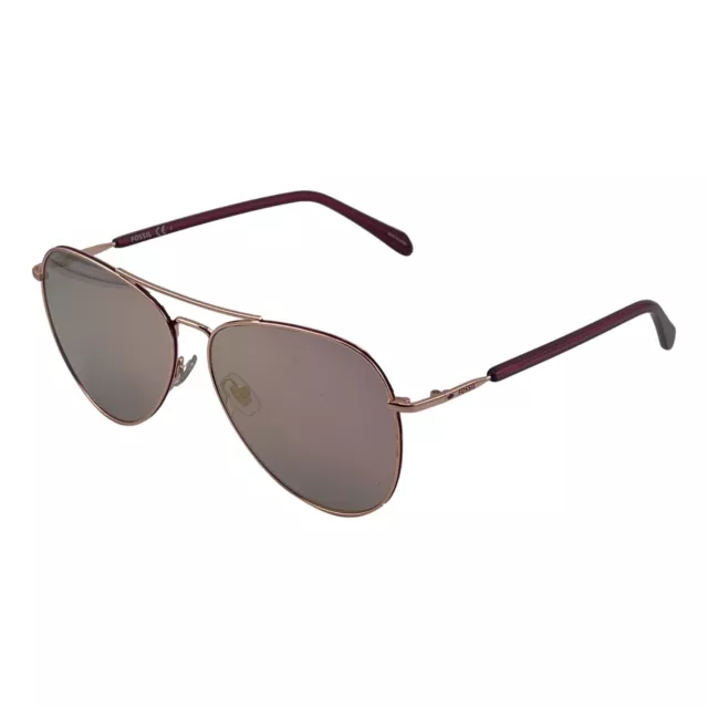 Fossil Grey Red Gold Women's Aviator Sunglasses 58mm 13mm 140mm - FOS3102/G/S