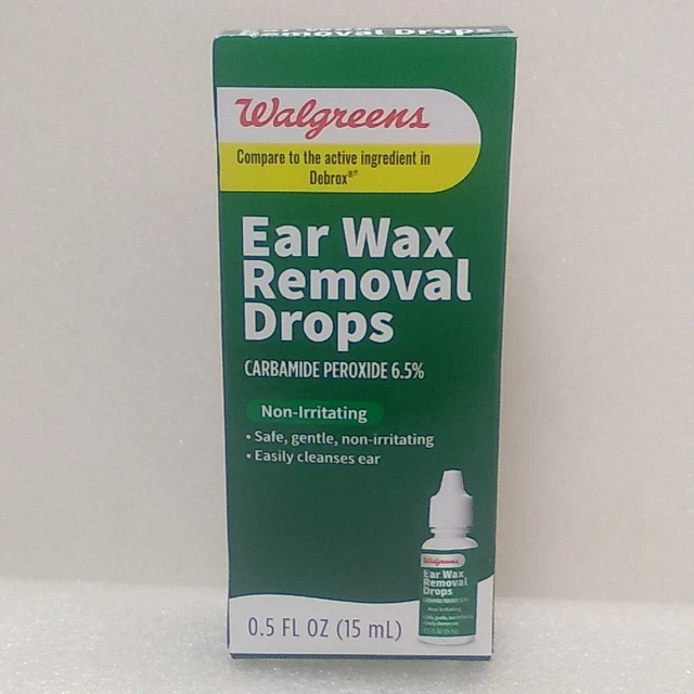 WALGREENS EAR WAX Removal Drops Non Irritating 0.5 Fluid Ounce Exp