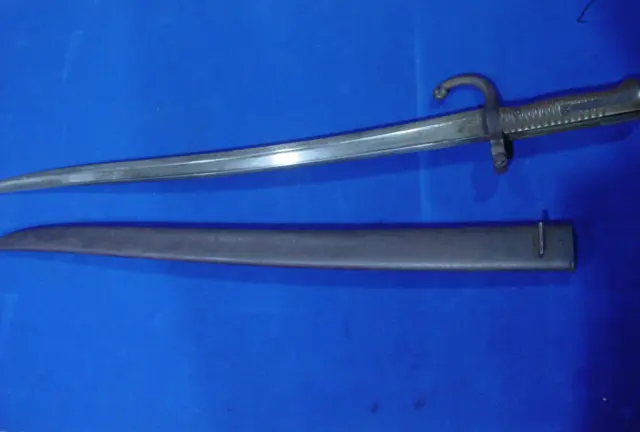 French M1866 Chassepot Yataghan Sword Bayonet with Scabbard Mutzig Arsenal 1869