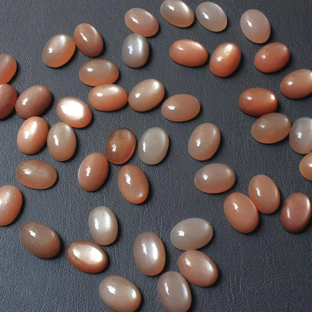 Großhandel Viele 9x7mm Oval Cabochonschliff Natürlich Mondstein Lose Kalibriert