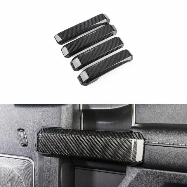 For Ford F150 F-150 2015-2020Real Carbon Fiber Inner Door Handle Cover Trim 4Pcs