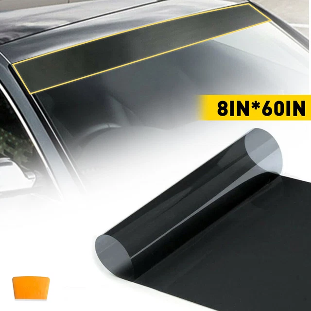 150 cm visiera solare auto nera pellicola parabrezza striscia tinta parabrezza SUV camper Regno Unito