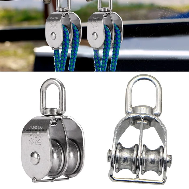 Stainless Steel Pulley Lifting Wheel Lifting Rope Pulley Double Wheels Swivel