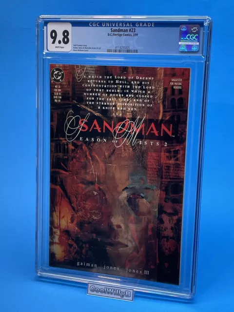 Sandman #23 CGC 9.8! Vertigo 1991! Gaiman, Jones! Beautiful McKean Cover! Look!