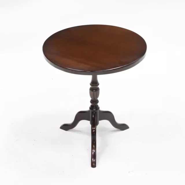 Georgian Mahogany Wine Table On Turned & Carved Column Tripod Legs FREE Delivery 3