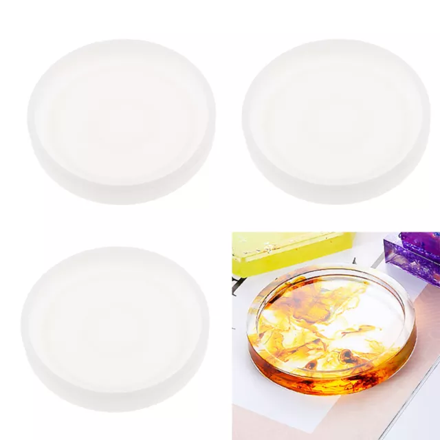 3 Sätze Coaster Cup Mat Mold Runde Silikonform für DIY Epoxidharz Casting