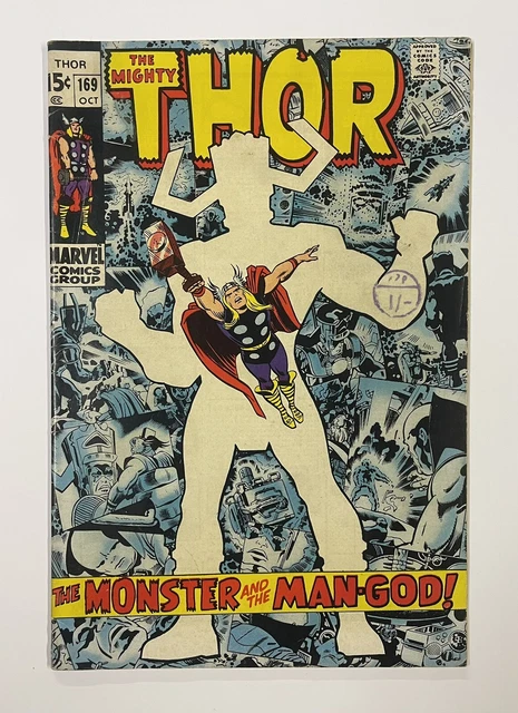 Thor #169. Oct 1969. Marvel. Vg/Fn. Warriors Three! The Origin Of Galactus!