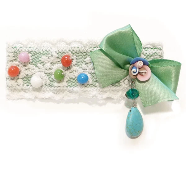 Pince À Cheveux En Tissu Élégant Nœud En Satin Perle