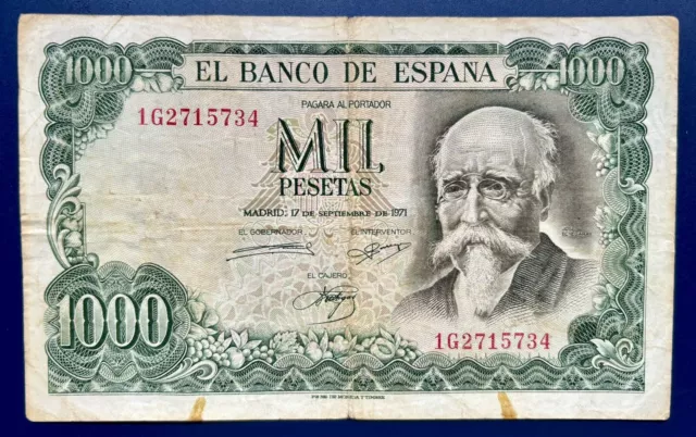 Billete 1000 Pesetas 1971 Echegaray