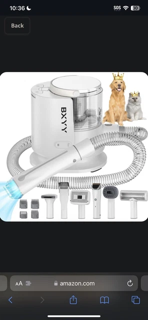Pet Grooming Kit & Vacuum Suction 99% Pet Hair,6 in 1 Dog Grooming Vacuum Kit