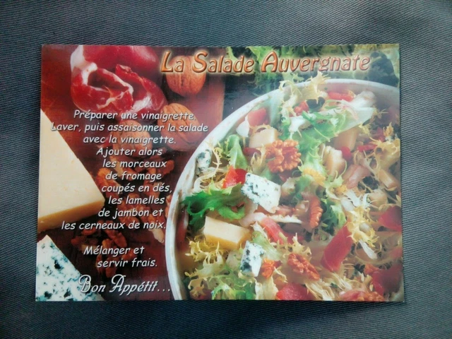 Cpsm Cpm Recette La Salade Auvergnate Éditions De Luxe Bos