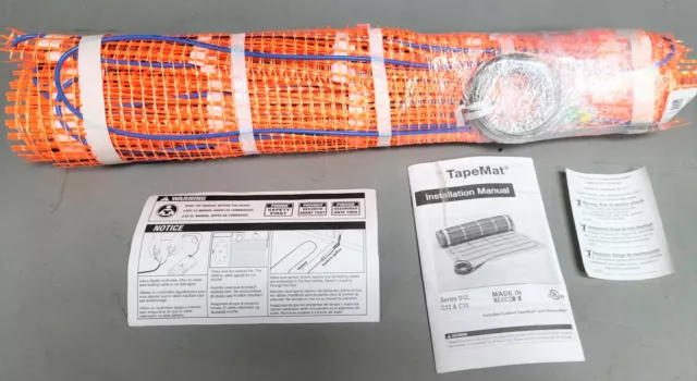 SunTouch 12001024 TapeMat Electric Floor Heating Mat Kit 20 SqFt 10x2 120V