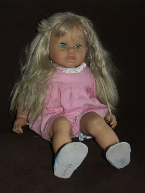 Zapf Puppe 65cm  ; lange blonde Haare  ;  blaue Augen , Weichbauch