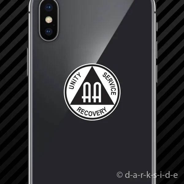 (2x) AA Alcoholics Anonymous Symbol Cell Phone Sticker Mobile