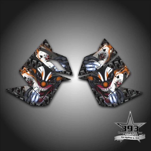 Ski Doo Rev Xp Snowmobile Sled Graphics Decal Side Panel Evil Joker Orange