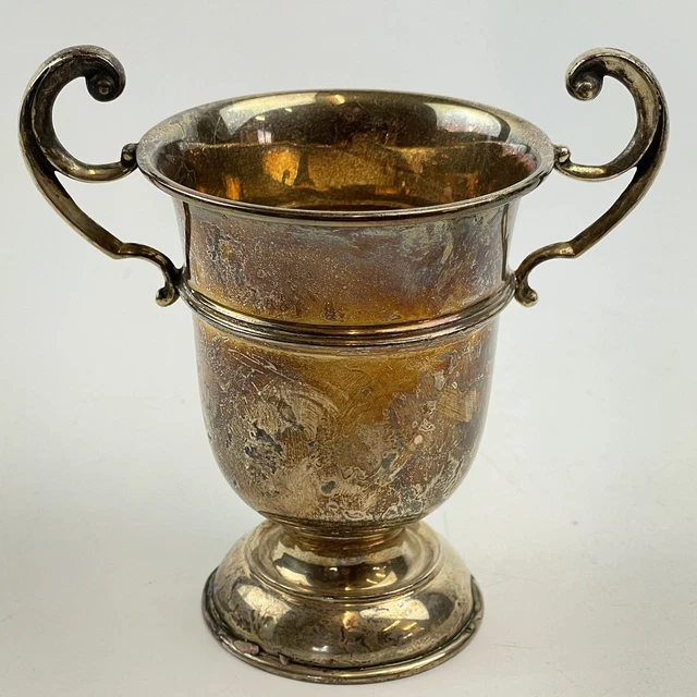 Antique Solid Silver Twin Handled Trophy Cup A E Poston & Co Ltd 1931 11.5cm #1