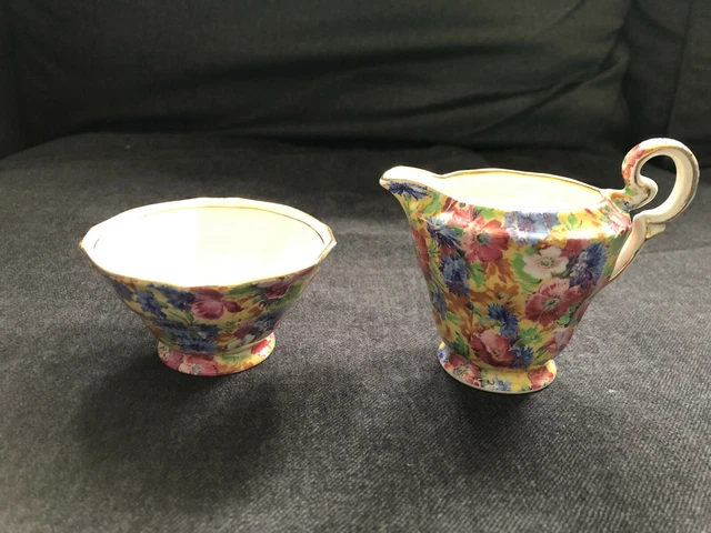 Gorgeous ROYAL WINTON Grimwades "ROYALTY" Floral Chintz Cream & Sugar creamer