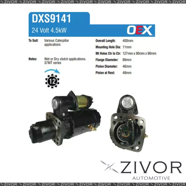 DXS9141-OEX Starter Motor 24V 12Th CW Delco 37MT Style For CATERPILLAR 322