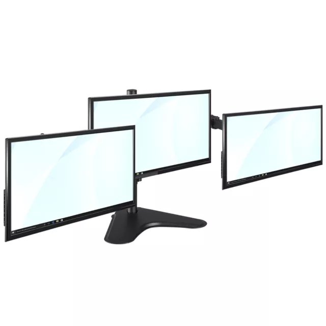 TekBox TRIPLE MONITOR MOUNT - 3 Computer Screen Stand 13-27" Display TV