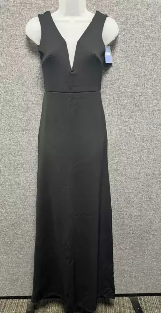 Missguided Black V Plunge Scuba Maxi Dress UK 8 rrp £35 DH9 ZZ 12