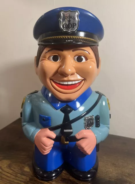 Original Cop Police Officer Talking Cookie Jar Vintage Biscuit Barrel TESTED VGC